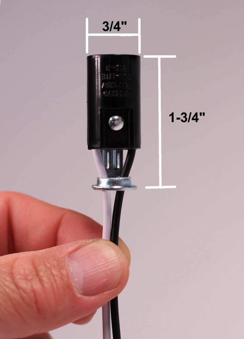 Creative Hobbies #SOCKETHW Candelabra Base Lamp Holder Light Socket, Keyless Phenolic, 6 Inch Wire Leads, Wholesale Pack of 5 - Image 2